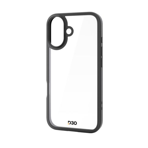 iPhone 17/ハイブリッドケース/D3O/フレームカラー/メタルステッカー付/ブラック