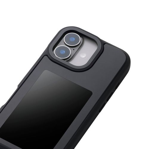 iPhone 17/背面ディスプレイケース/着せ替え/耐衝撃/ブラック