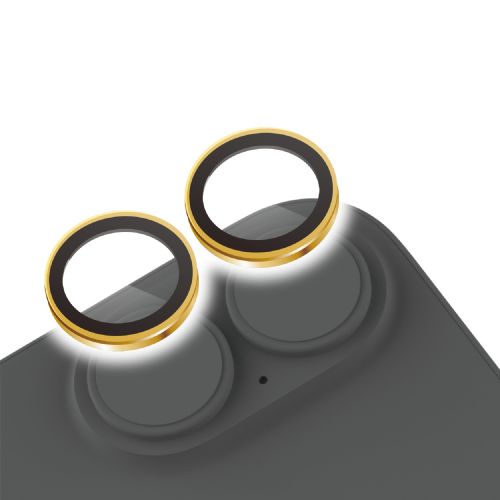 iPhone 17/iPhone 16/iPhone 16 Plus/カメラレンズガラスフィルム/ゴールド