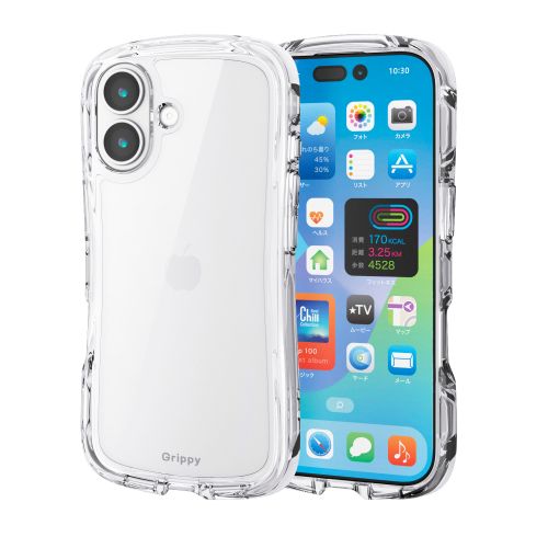 iPhone 17/Grippy/オールクリア/メタルステッカー付/クリア