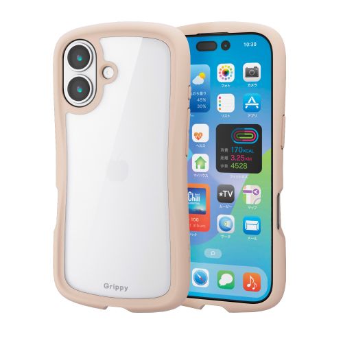 iPhone 17/Grippy/フレームカラー/メタルステッカー付/ベージュ