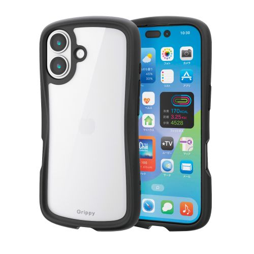 iPhone 17/Grippy/フレームカラー/メタルステッカー付/ブラック