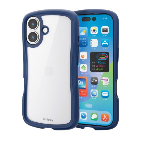 iPhone 17/Grippy/フレームカラー/メタルステッカー付/ネイビー