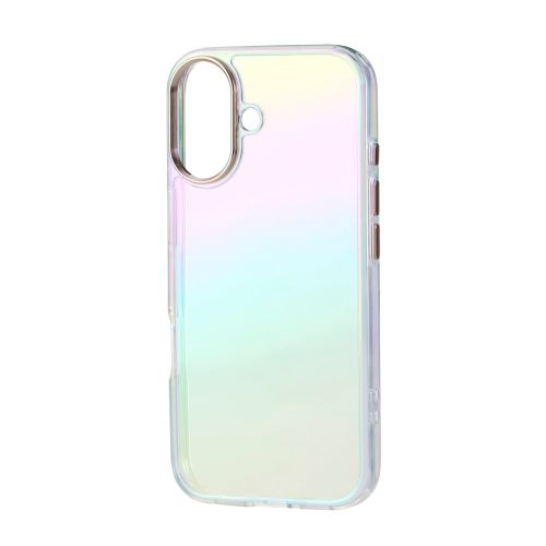 iPhone 17/ハイブリッドケース/オーロラカラー/メタルステッカー付/クリア