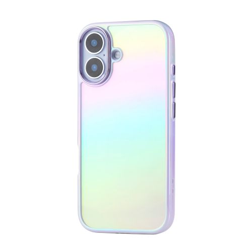 iPhone 17/ハイブリッドケース/オーロラカラー/メタルステッカー付/ラベンダー