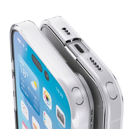 iPhone 17/ハイブリッドケース/極限/ガラス/メタルステッカー付/クリア