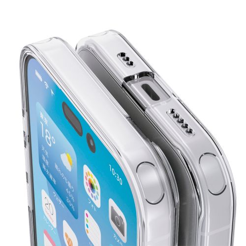 iPhone 17/ハイブリッドケース/極限/メタルステッカー付/クリア