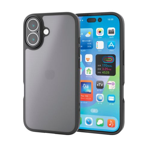 iPhone 17/ハイブリッドケース/極限Plus/メタルステッカー付/ブラック