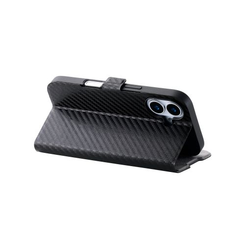 iPhone 17/手帳型ケース/薄型/磁石付/カーボンブラック