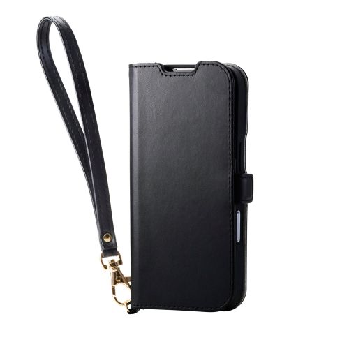 iPhone 17/手帳型ケース/磁石付/耐衝撃/ハンドストラップ付/ブラック