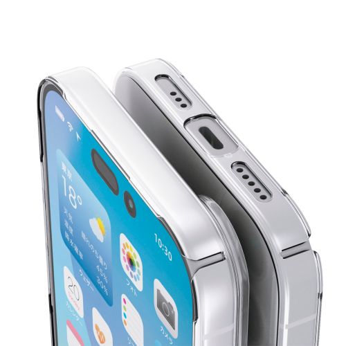 iPhone 17/ハードケース/極薄/0.6mm/メタルステッカー付/クリア