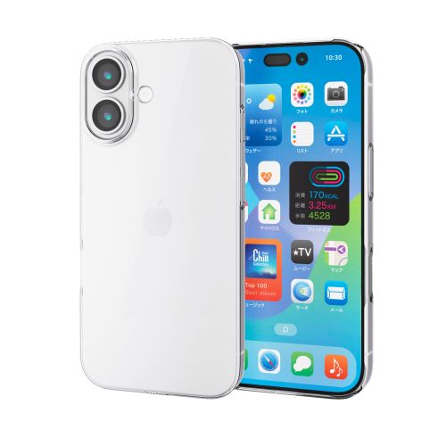 iPhone 17/ハードケース/極薄/0.6mm/メタルステッカー付/クリア