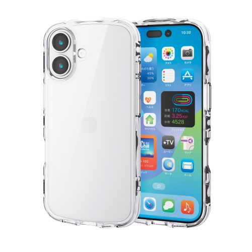 iPhone 17/TOUGH SLIM LITE/オールクリア/メタルステッカー付/クリア