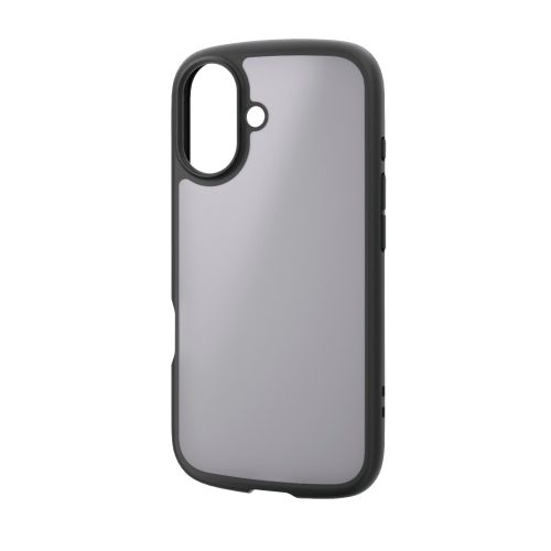 iPhone 17/TOUGH SLIM LITE/フレームカラー/マットブラック/ラバーコート/メタルステッカー付/マットブラック