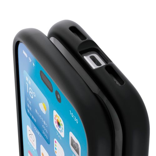 iPhone 17/TOUGH SLIM LITE/フレームカラー/メタルステッカー付/ブラック