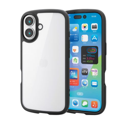 iPhone 17/TOUGH SLIM LITE/フレームカラー/メタルステッカー付/ブラック