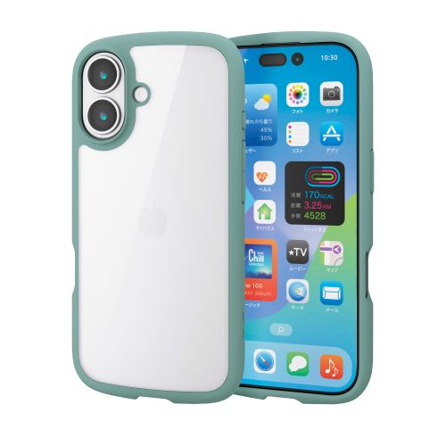 iPhone 17/TOUGH SLIM LITE/フレームカラー/メタルステッカー付/グリーン