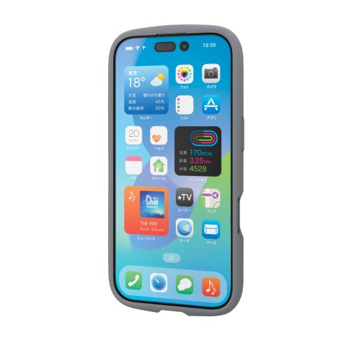 iPhone 17/TOUGH SLIM LITE/フレームカラー/メタルステッカー付/グレー