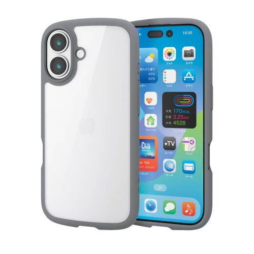 iPhone 17/TOUGH SLIM LITE/フレームカラー/メタルステッカー付/グレー