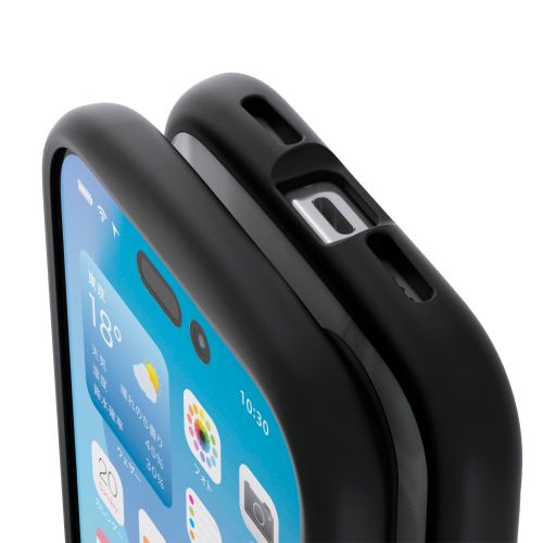 iPhone 17/TOUGH SLIM LITE/フレームカラー/リング付/ブラック