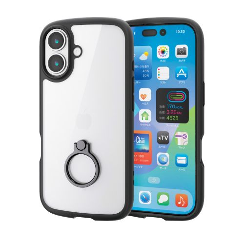 iPhone 17/TOUGH SLIM LITE/フレームカラー/リング付/ブラック