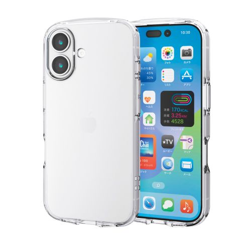 iPhone 17/TOUGH SLIM LITE/タフソフト/クリスタルクリア/メタルステッカー付/クリア