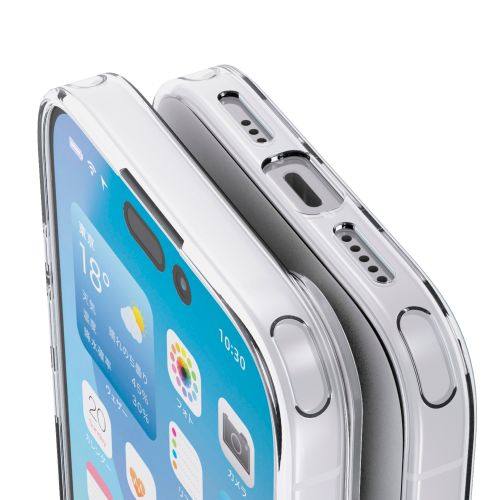 iPhone 17/ソフトケース/クリスタルクリア/メタルステッカー付/クリア