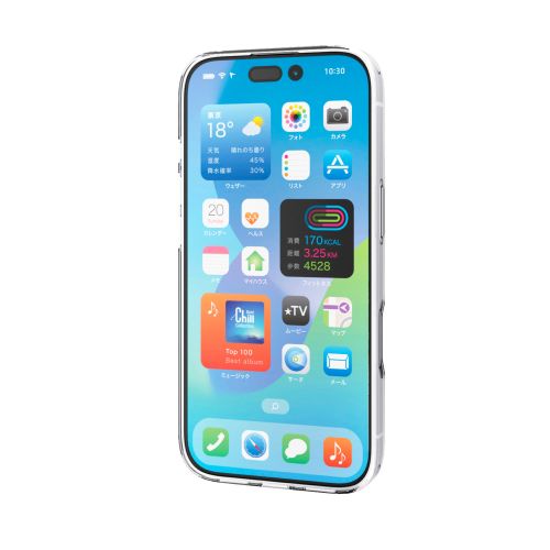 iPhone 17/ソフトケース/クリスタルクリア/メタルステッカー付/クリア