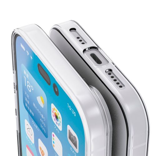 iPhone 17/ソフトケース/メタルステッカー付/クリア