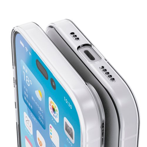 iPhone 17/ソフトケース/極限/メタルステッカー付/クリア