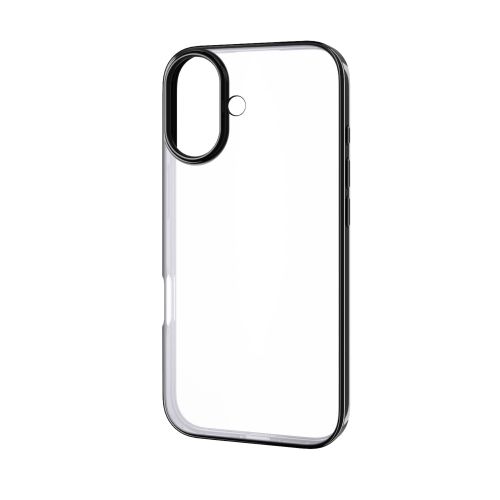 iPhone 17/ソフトケース/サイドメッキ/メタルステッカー付/ブラック