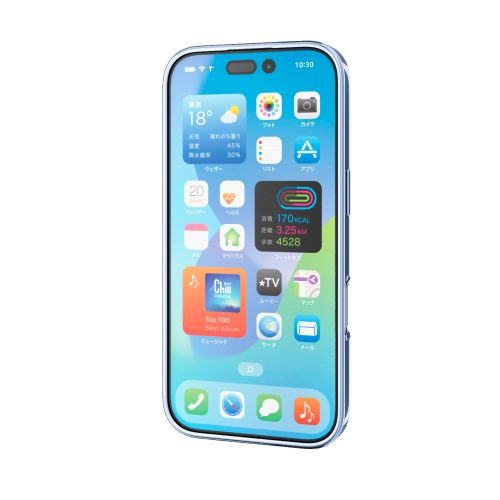 iPhone 17/ソフトケース/サイドメッキ/メタルステッカー付/ブルー