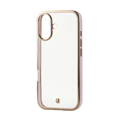 iPhone 17/ソフトケース/メタリックライン/メタルステッカー付/ピンク