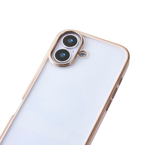 iPhone 17/ソフトケース/メタリックライン/メタルステッカー付/ピンク