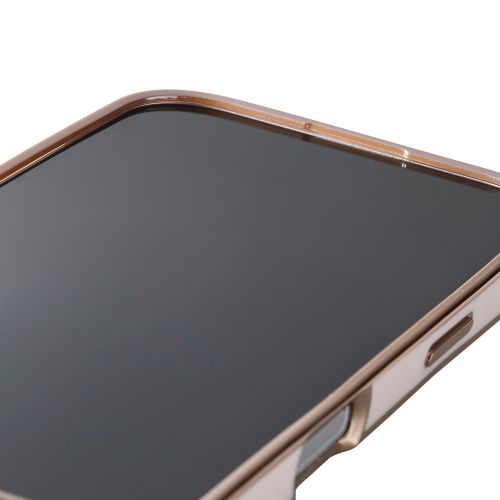 iPhone 17/ソフトケース/メタリックライン/メタルステッカー付/ピンク