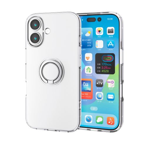iPhone 17/ソフトケース/リング付/クリア