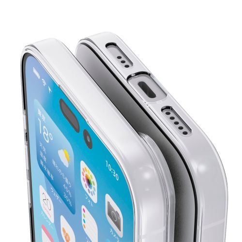 iPhone 17/ソフトケース/薄型/メタルステッカー付/クリア