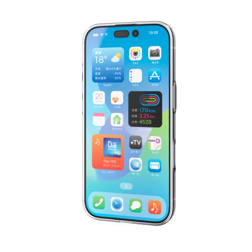 iPhone 17/ソフトケース/薄型/メタルステッカー付/クリア