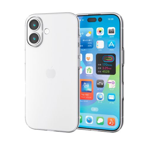 iPhone 17/ソフトケース/薄型/メタルステッカー付/クリア