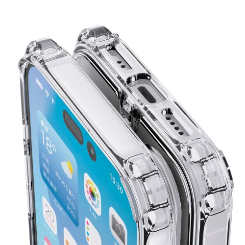 iPhone 17/ZEROSHOCK/インビジブル/メタルステッカー付/クリア