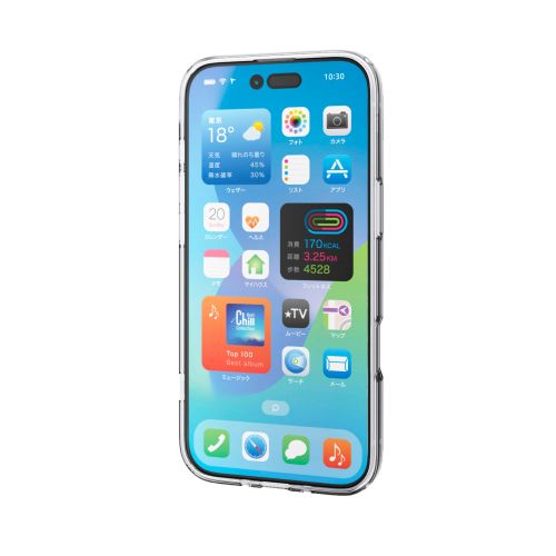 iPhone Air/ハイブリッドケース/メタルステッカー付/クリア