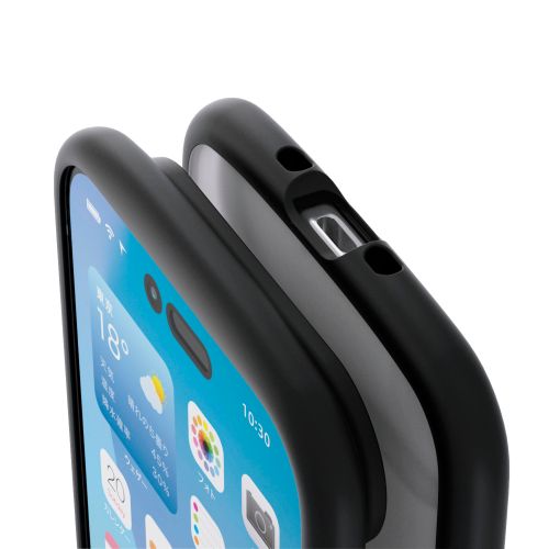 iPhone Air/TOUGH SLIM LITE/フレームカラー/メタルステッカー付/ブラック