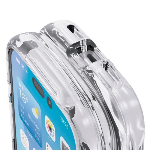 iPhone 17 Pro/Grippy/オールクリア/メタルステッカー付/クリア