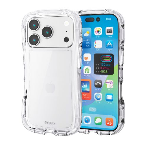 iPhone 17 Pro/Grippy/オールクリア/メタルステッカー付/クリア