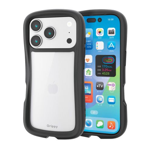 iPhone 17 Pro/Grippy/フレームカラー/メタルステッカー付/ブラック