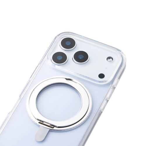 iPhone 17 Pro/ハイブリッドケース/MAGKEEP/スタンド/シルバー