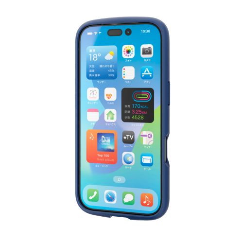 iPhone 17 Pro/TOUGH SLIM LITE/フレームカラー/極限/メタルステッカー付/ネイビー