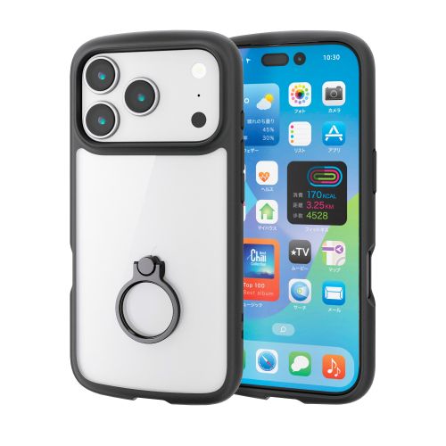 iPhone 17 Pro/TOUGH SLIM LITE/フレームカラー/リング付/ブラック