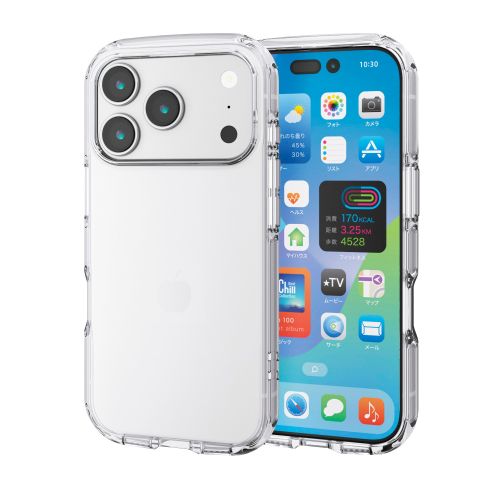 iPhone 17 Pro/TOUGH SLIM LITE/タフソフト/クリスタルクリア/メタルステッカー付/クリア