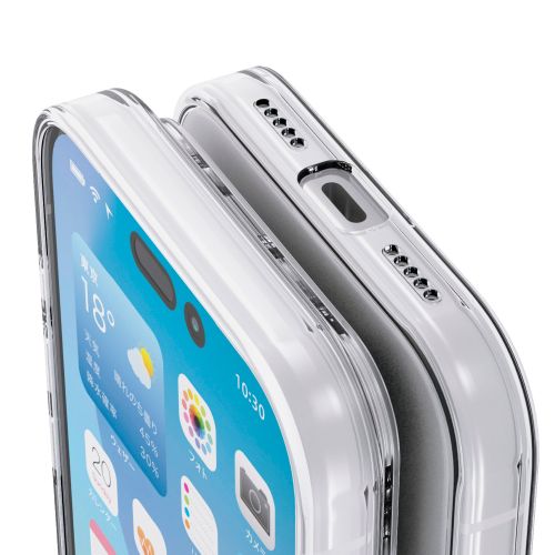 iPhone 17 Pro/ソフトケース/極限/メタルステッカー付/クリア